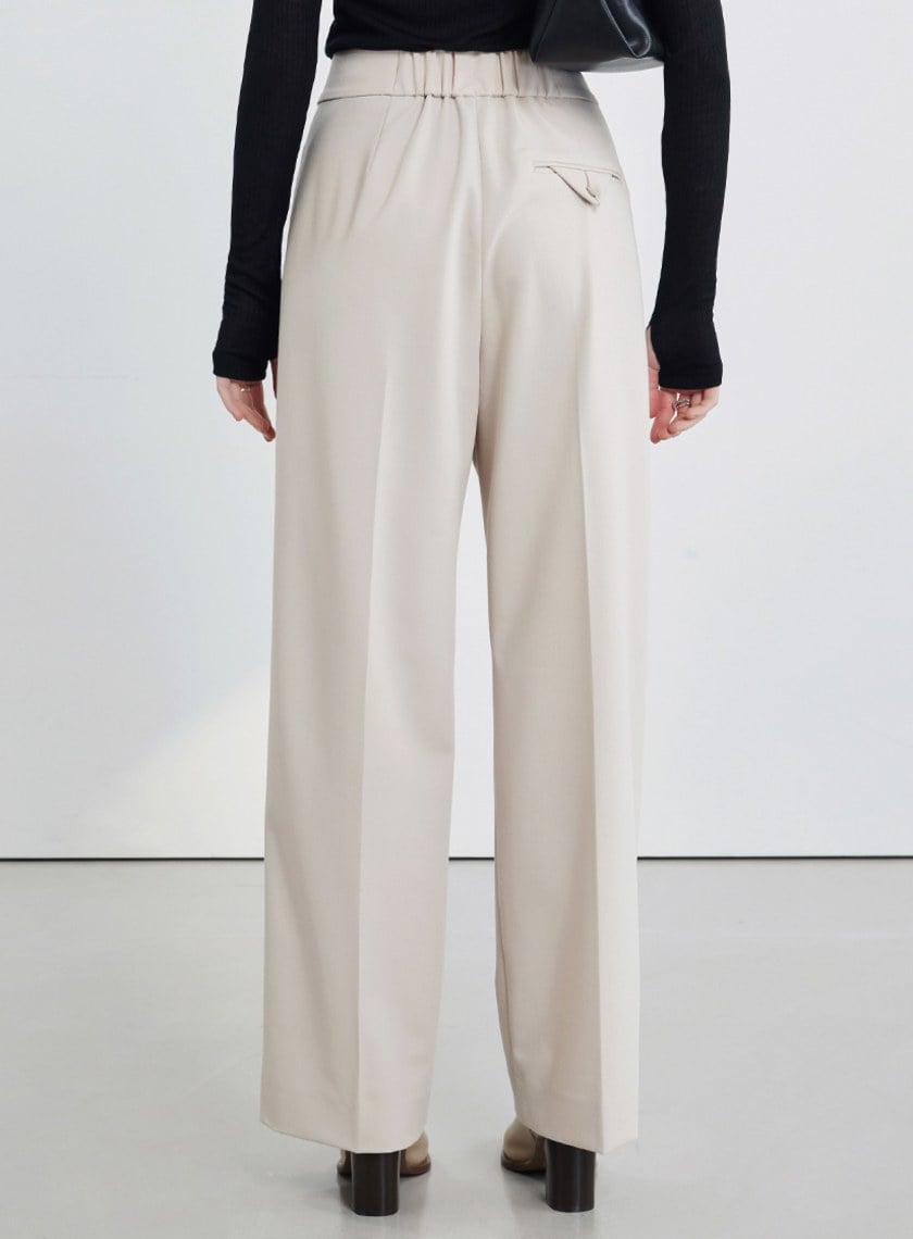 寬腰頭經典西裝寬褲